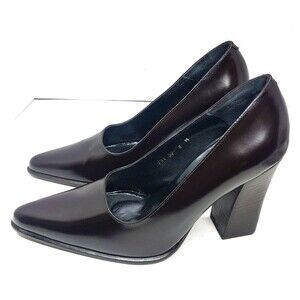 Charles David Women's Dark Brown/Maroon Size 8M 784 02 Square High Heel Pumps